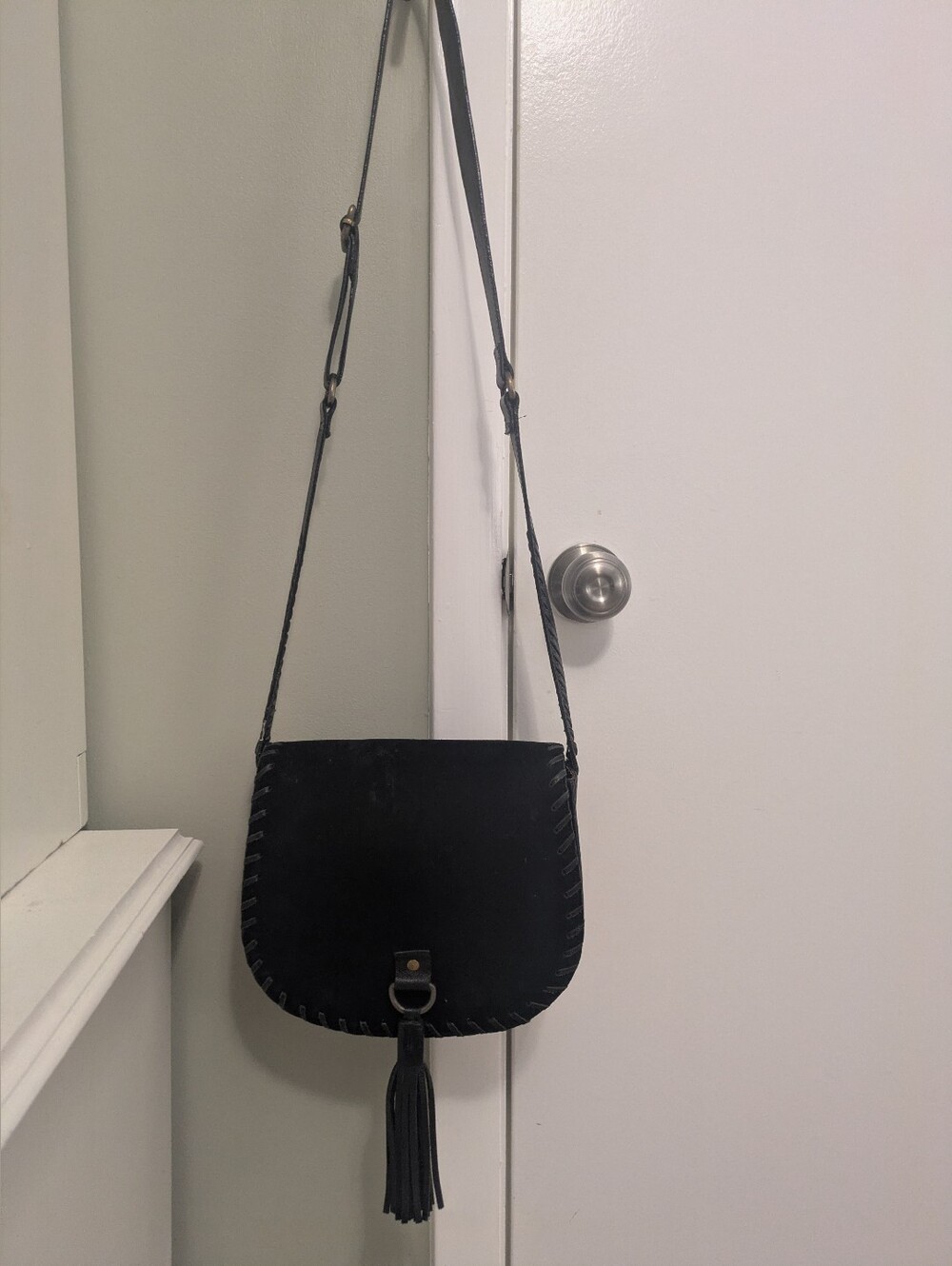 Noonday Collection Black Tassel Crossbody Bag